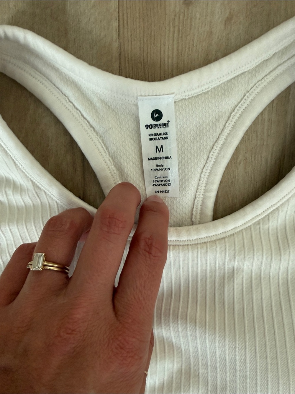 Ribbed Racerback Cropped Tank Top - Cream - Picture 2 of 2